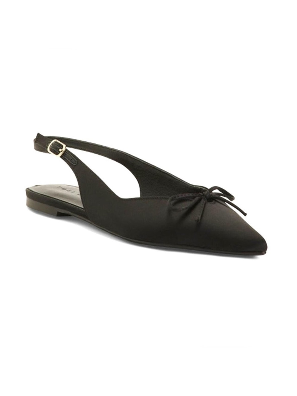 NIB Yosi Samra Belle Slingback Flats Black Satin 8 Balletcore French Girl Style